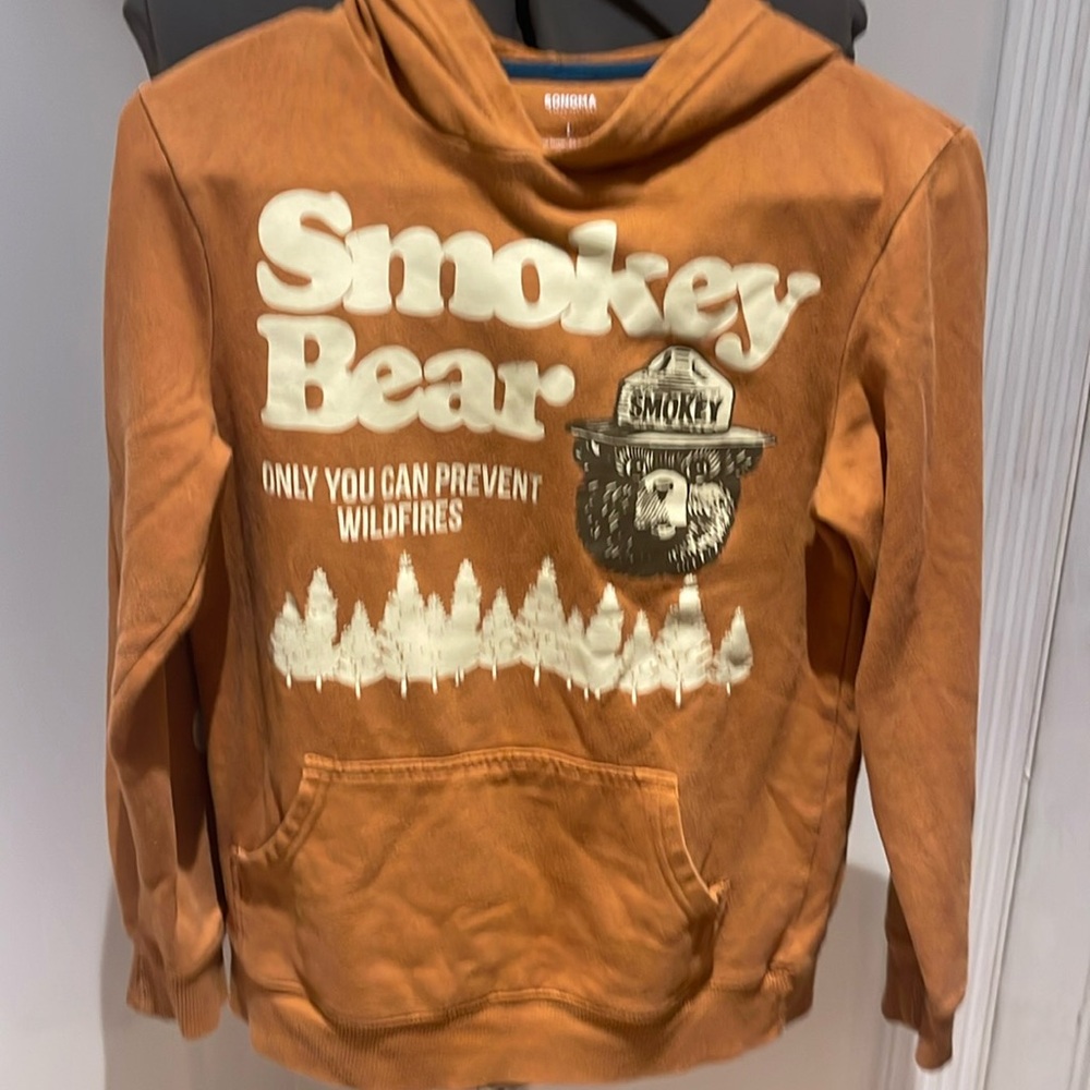 Boys Sonoma (Kohls) Smokey the Bear burnt orange Size Large sweatshirt